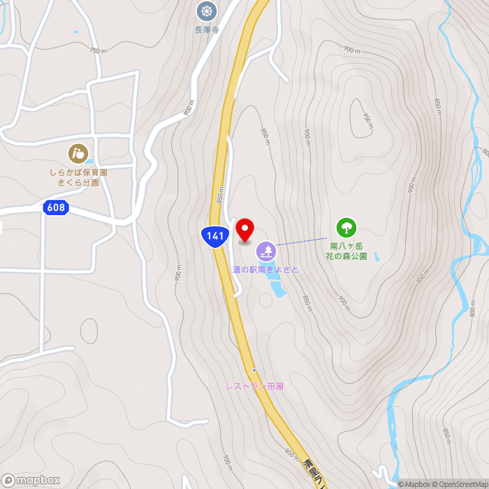 道の駅南きよさとの地図（zoom15）山梨県北杜市高根町長沢760