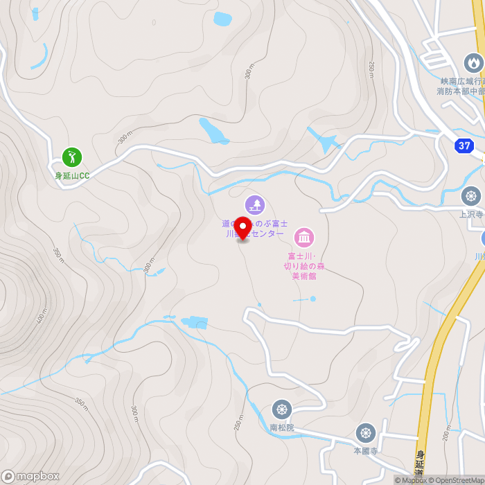 道の駅みのぶ　富士川観光センターの地図（zoom15）山梨県南巨摩郡身延町下山1578