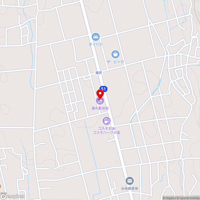道の駅池田の地図（zoom15）長野県北安曇郡池田町会染6330