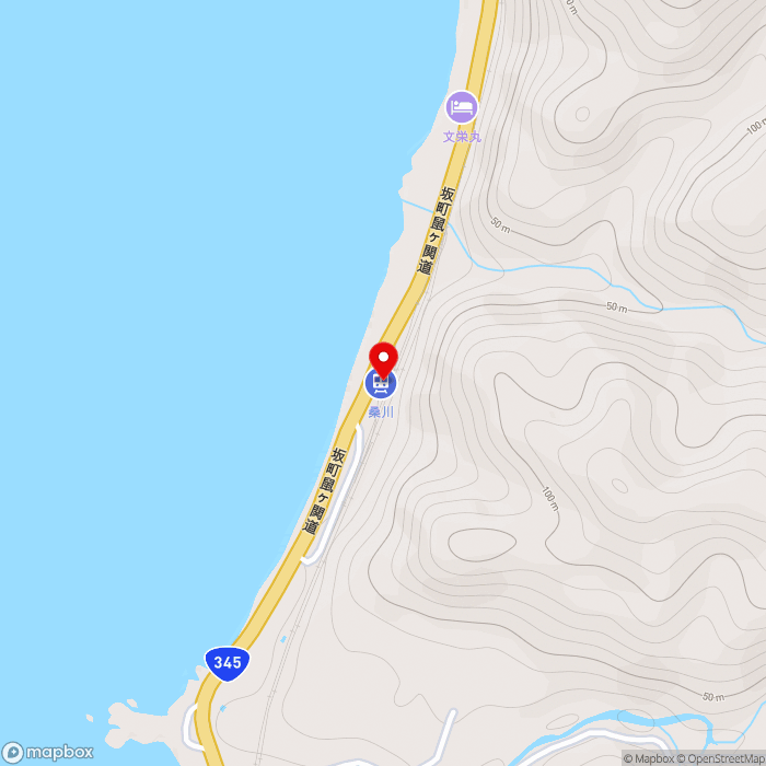 道の駅笹川流れの地図（zoom15）新潟県村上市桑川892-5