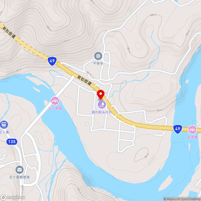 道の駅みかわの地図（zoom15）新潟県東蒲原郡阿賀町岩谷2865