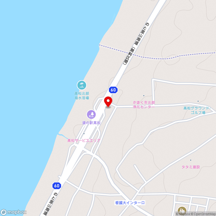 道の駅高松の地図（zoom15）石川県かほく市二ツ屋16-3
