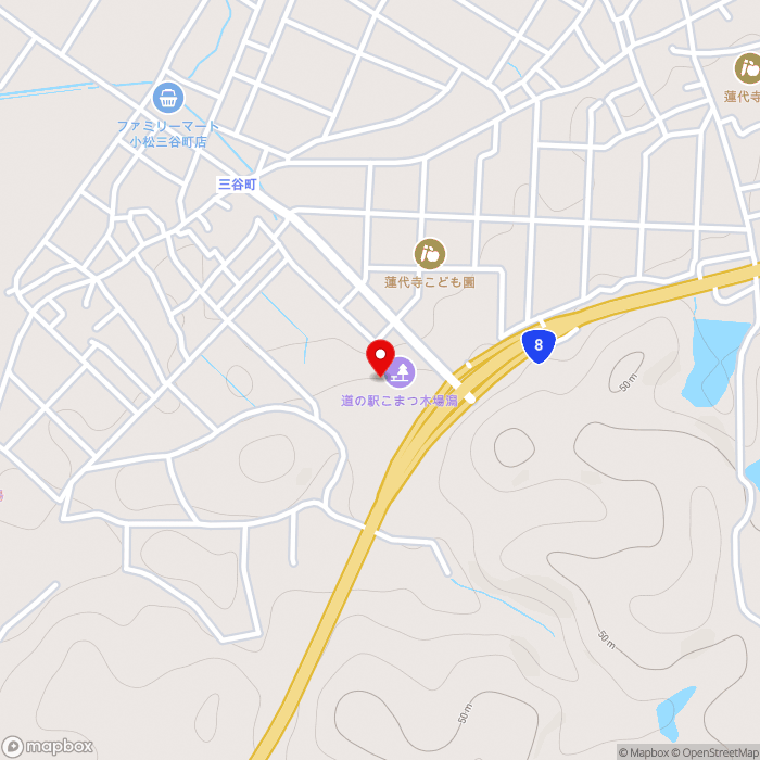 道の駅こまつ木場潟の地図（zoom15）石川県小松市蓮代寺町ケ1番地1