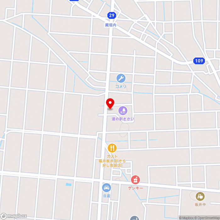 道の駅さかいの地図（zoom15）福井県坂井市坂井町蔵垣内34-14-1