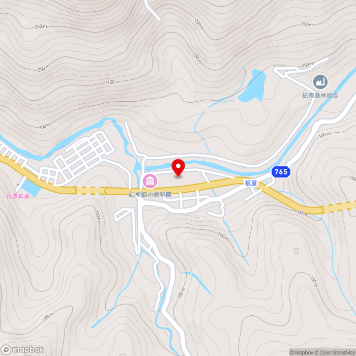 道の駅熊野・板屋九郎兵衛の里の地図（zoom15）三重県熊野市紀和町板屋82
