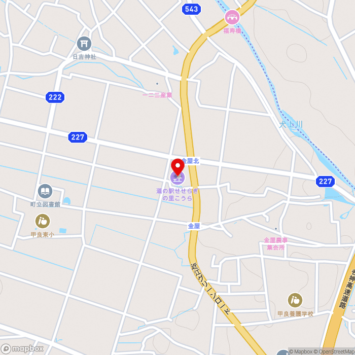 道の駅せせらぎの里こうらの地図（zoom15）滋賀県犬上郡甲良町金屋1549-4