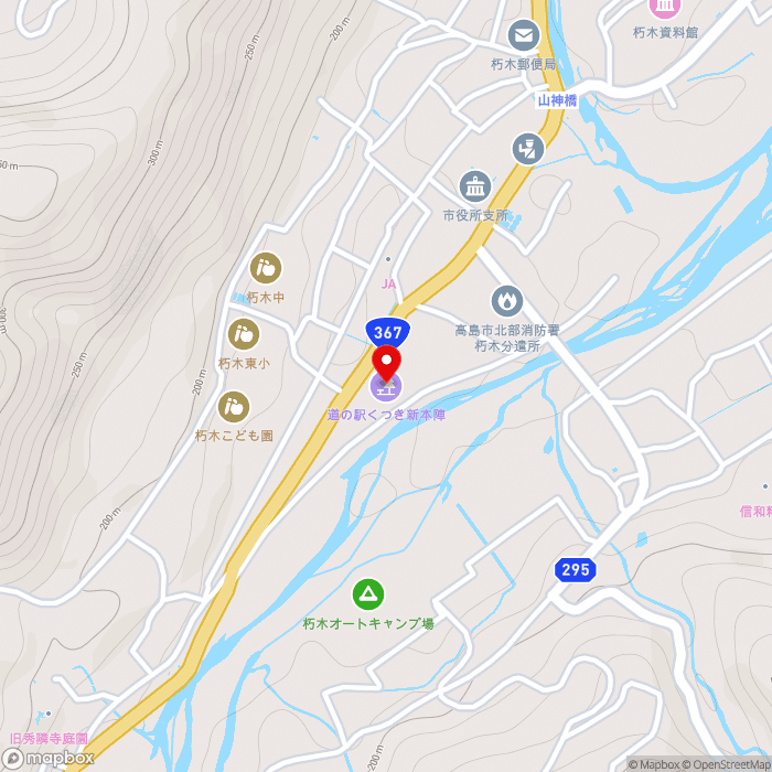 道の駅くつき新本陣の地図（zoom15）滋賀県高島市朽木市場777