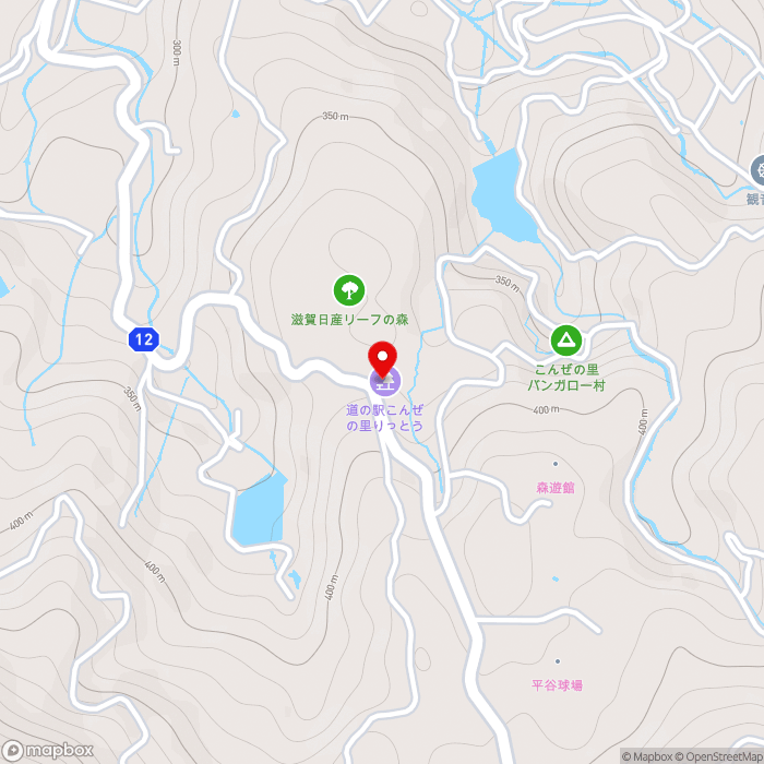 道の駅こんぜの里りっとうの地図（zoom15）滋賀県栗東市荒張1-11