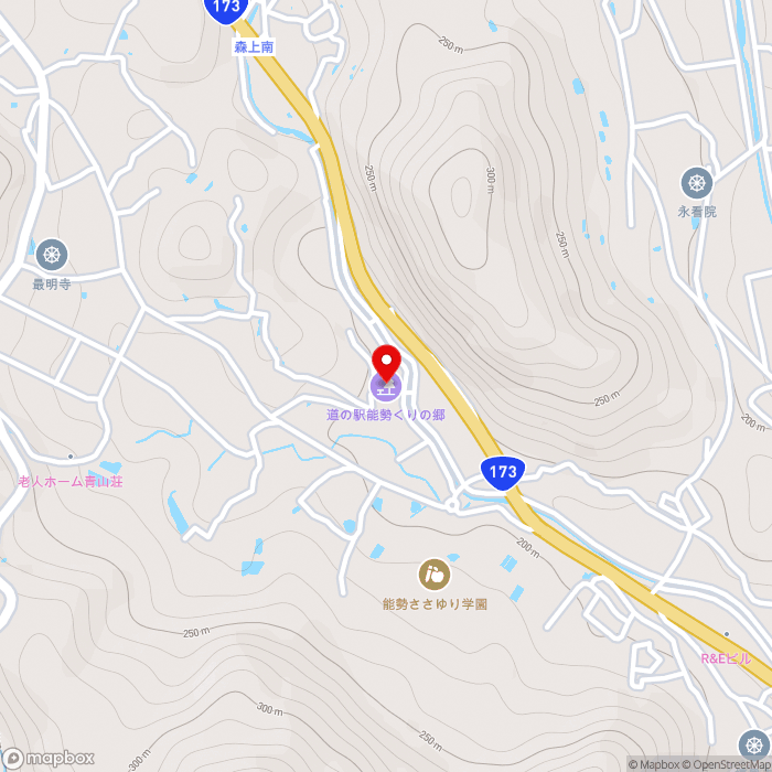 道の駅能勢（くりの郷）の地図（zoom15）大阪府豊能郡能勢町平野535番地