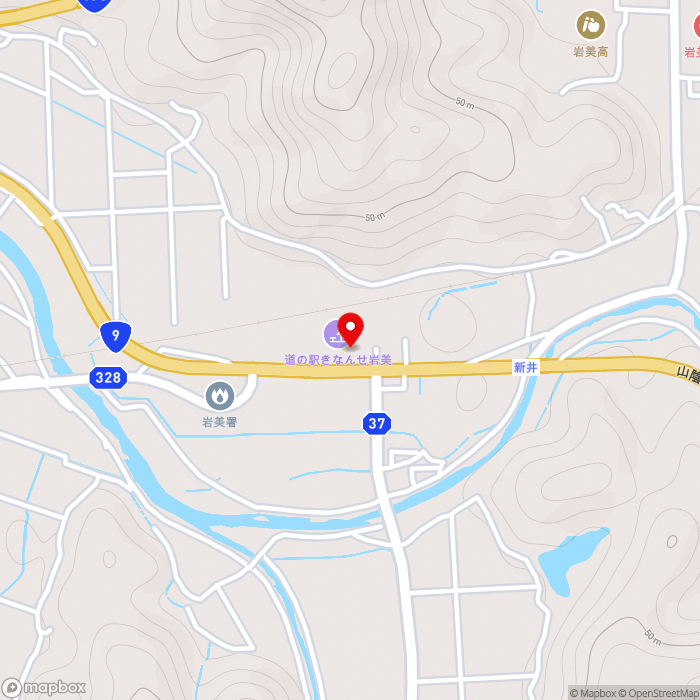 道の駅きなんせ岩美の地図（zoom15）鳥取県岩美郡岩美町新井337-4