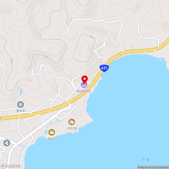 道の駅本庄の地図（zoom15）島根県松江市野原町地内
