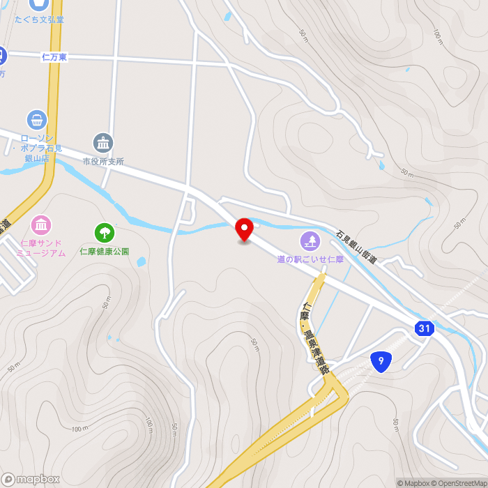 道の駅ごいせ仁摩の地図（zoom15）島根県大田市仁摩町大国42番地1