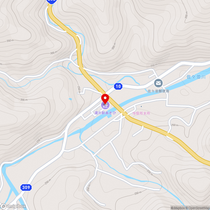 道の駅あさひの地図（zoom15）山口県萩市佐々並2476-1