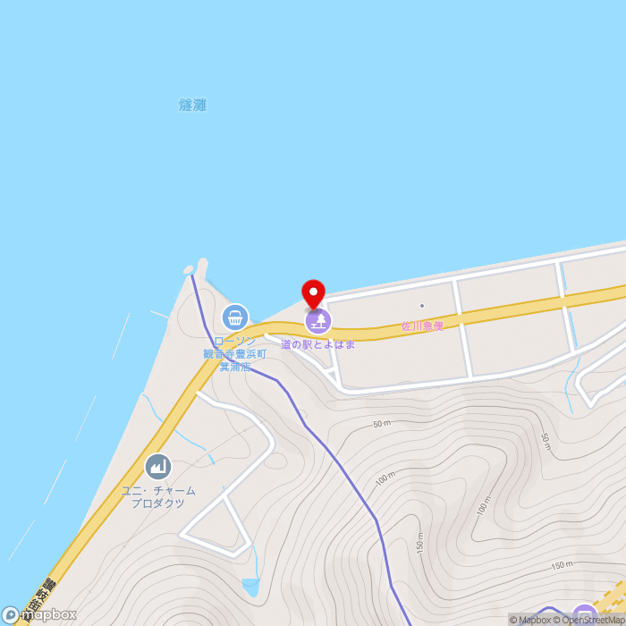 道の駅とよはまの地図（zoom15）香川県観音寺市豊浜町箕浦大西甲2506