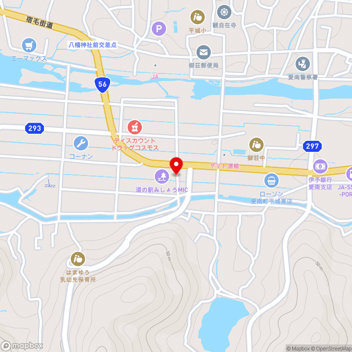 道の駅みしょうＭＩＣの地図（zoom15）愛媛県南宇和郡愛南町御荘平城4296-1