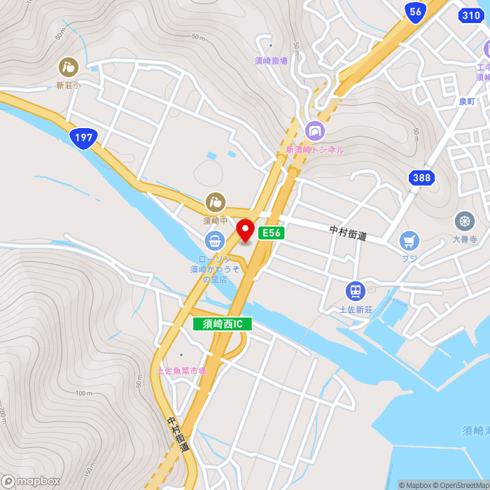 道の駅かわうその里すさきの地図（zoom15）高知県須崎市下分甲263-3