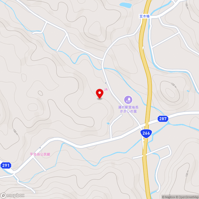 道の駅宮地岳かかしの里の地図（zoom15）熊本県天草市宮地岳町5516-2