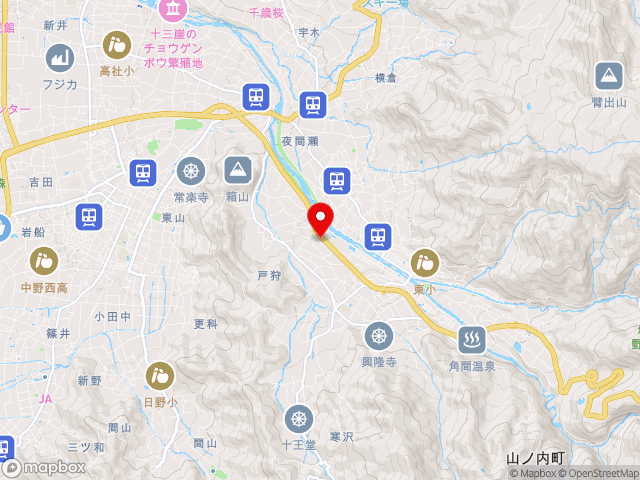 長野県の道の駅 北信州やまのうちの地図