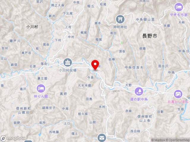 長野県の道の駅おがわの地図