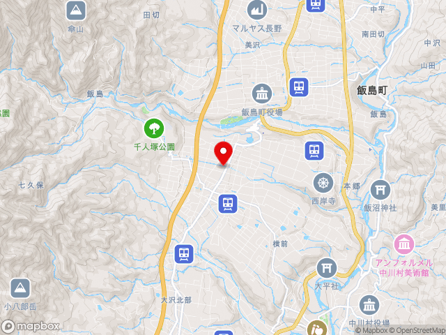主要地方道飯島飯田線沿いの道の駅 花の里いいじまの地図