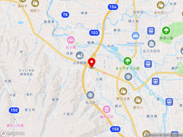 長野県の道の駅ヘルシーテラス佐久南の地図