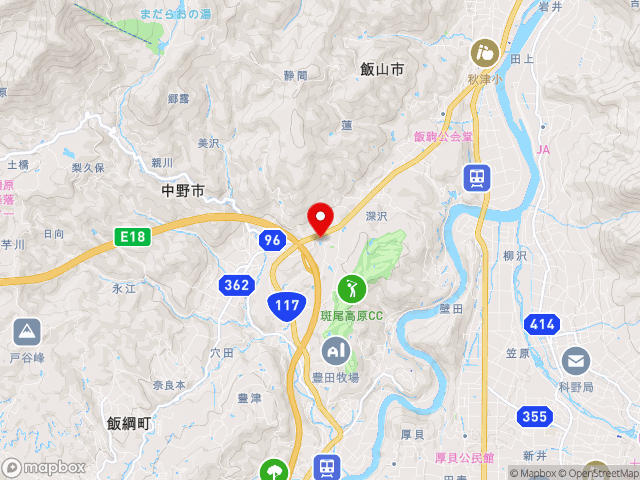 国道117号沿いの道の駅 ふるさと豊田の地図