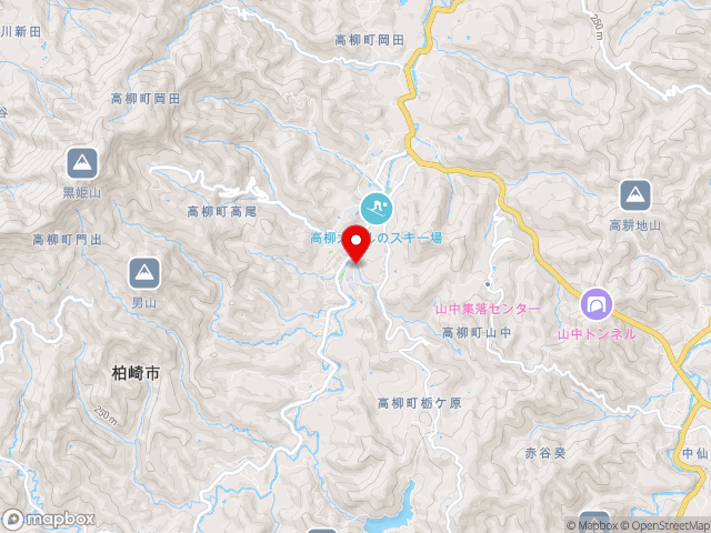 新潟県の道の駅 じょんのびの里高柳の地図