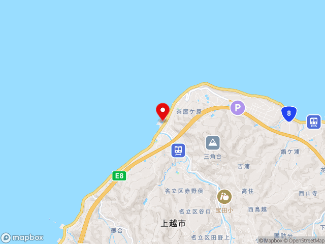 新潟県の道の駅 うみてらす名立の地図