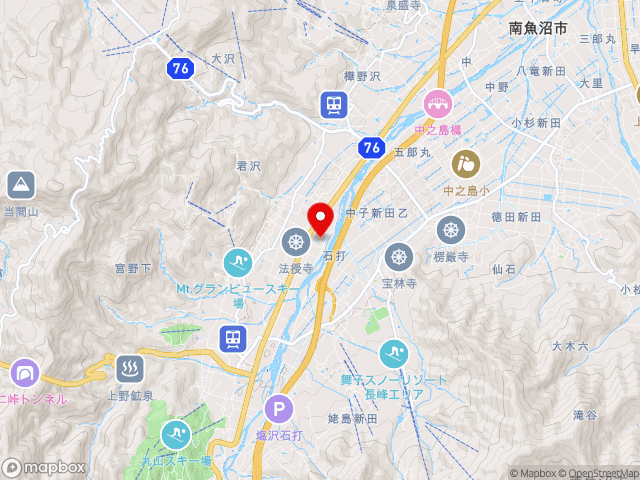 新潟県の道の駅南魚沼の地図