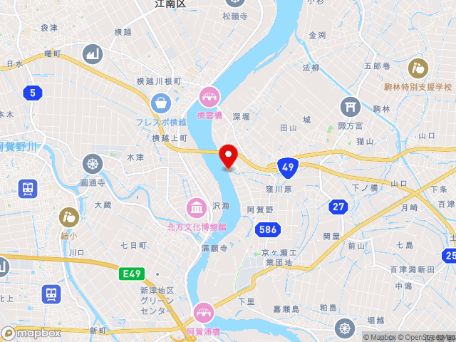 新潟県の道の駅 あがのの地図
