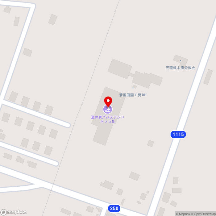 道の駅パパスランドさっつるの地図（zoom17）北海道斜里郡清里町神威1071