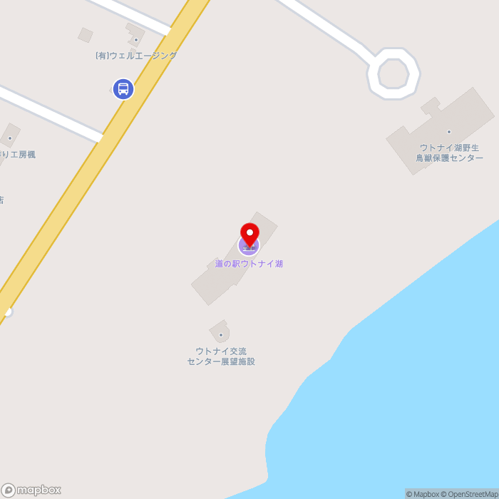 道の駅ウトナイ湖の地図（zoom17）北海道苫小牧市字植苗156-30
