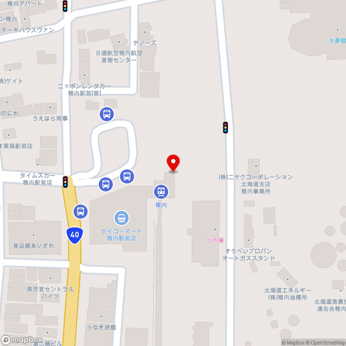 道の駅わっかないの地図（zoom17）北海道稚内市開運2丁目
