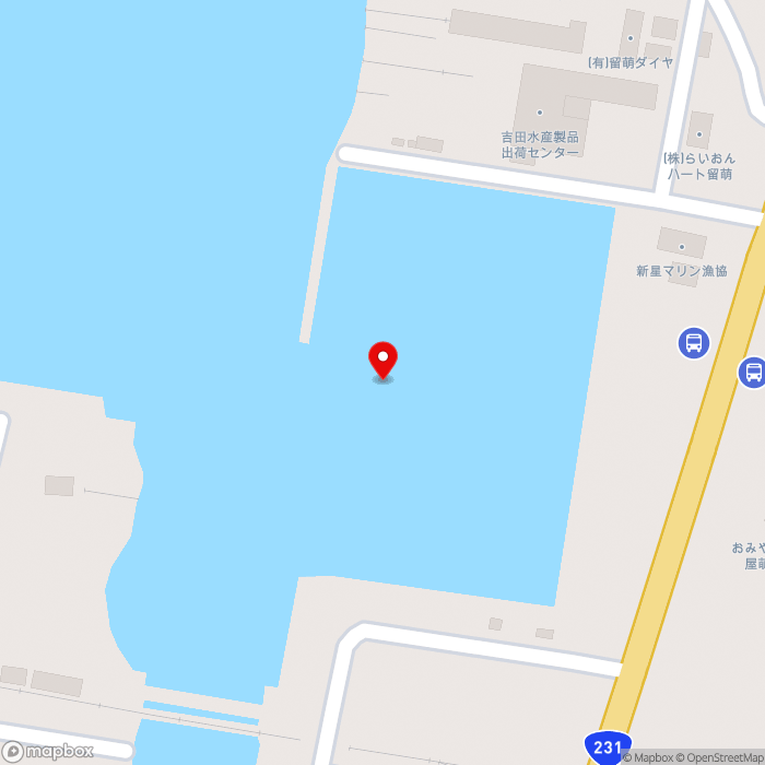 道の駅るもいの地図（zoom17）北海道留萌市船場町2丁目114