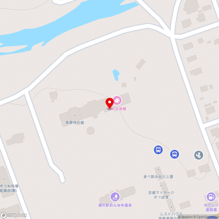 道の駅おんねゆ温泉の地図（zoom17）北海道北見市留辺蘂町松山1-4