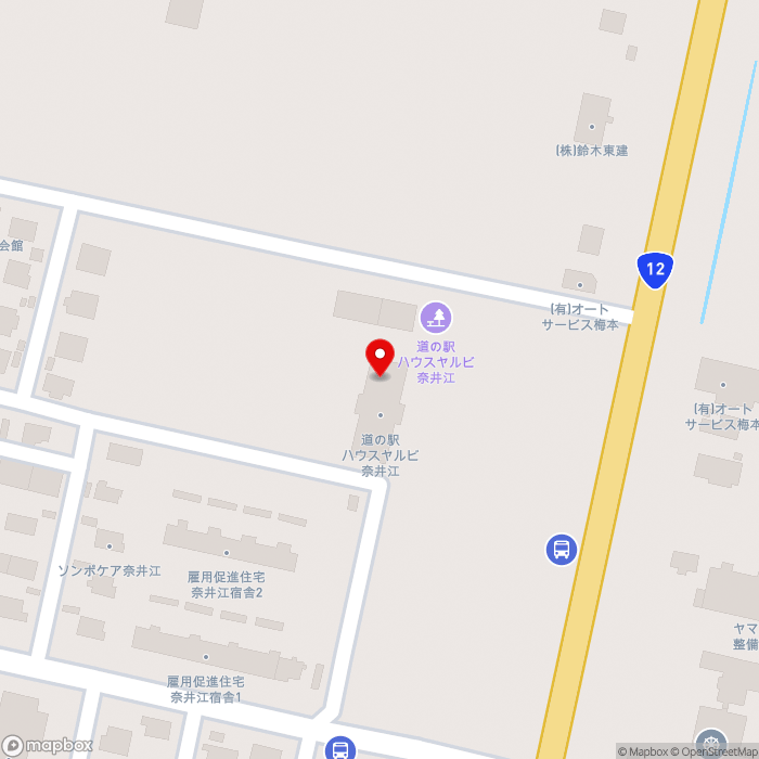道の駅ハウスヤルビ奈井江の地図（zoom17）北海道空知郡奈井江町北町1区