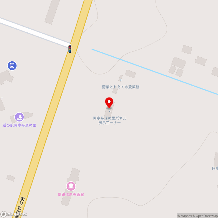 道の駅阿寒丹頂の里の地図（zoom17）北海道釧路市阿寒町舌辛原野23線38