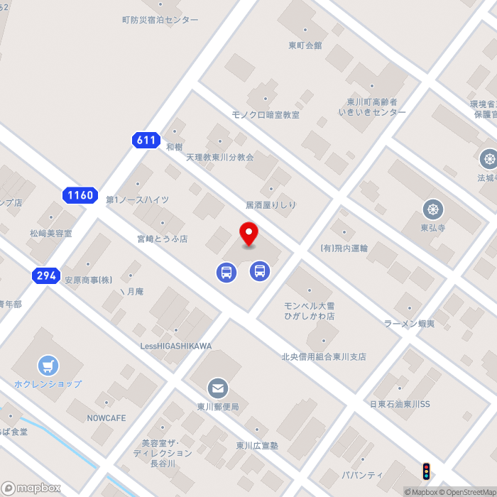 道の駅ひがしかわ「道草館」の地図（zoom17）北海道上川郡東川町東町1-1-15
