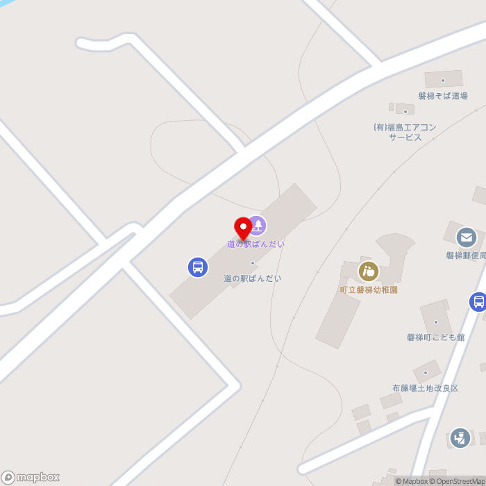 道の駅ばんだいの地図（zoom17）福島県耶麻郡磐梯町大字磐梯字十王堂38