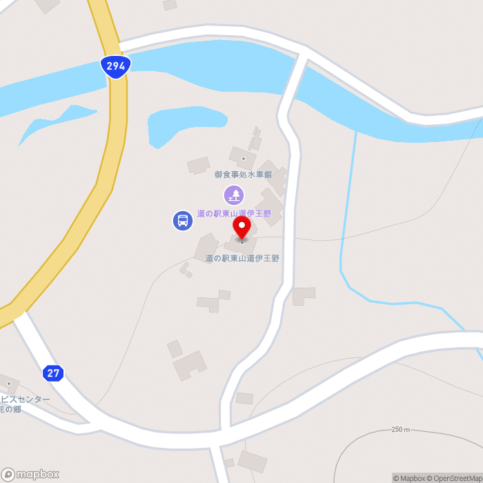 道の駅東山道伊王野の地図（zoom17）栃木県那須郡那須町伊王野459