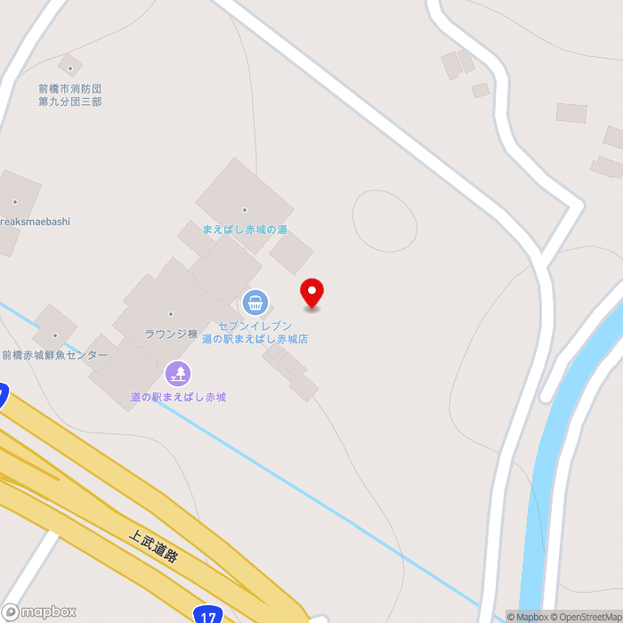 道の駅まえばし赤城の地図（zoom17）群馬県前橋市田口町36番地