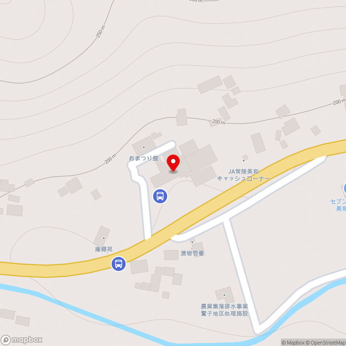 道の駅みわの地図（zoom17）茨城県常陸大宮市鷲子272