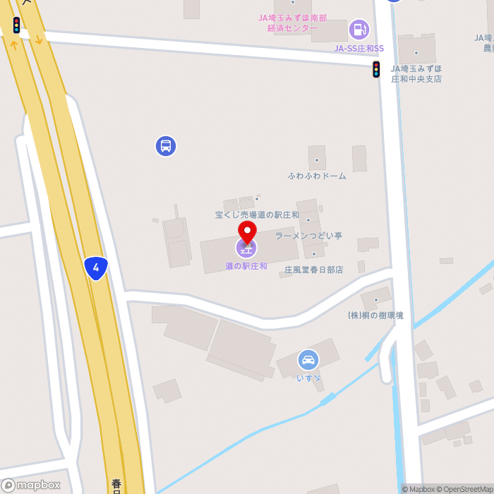 道の駅庄和の地図（zoom17）埼玉県春日部市上柳995