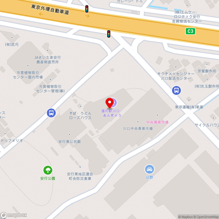 道の駅川口・あんぎょうの地図（zoom17）埼玉県川口市安行領家844-2