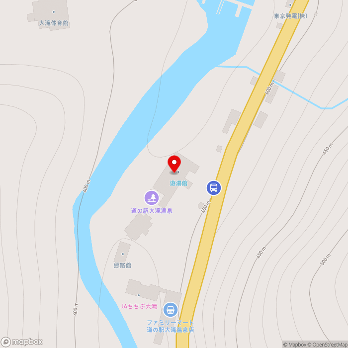 道の駅大滝温泉の地図（zoom17）埼玉県秩父市大滝4277-2