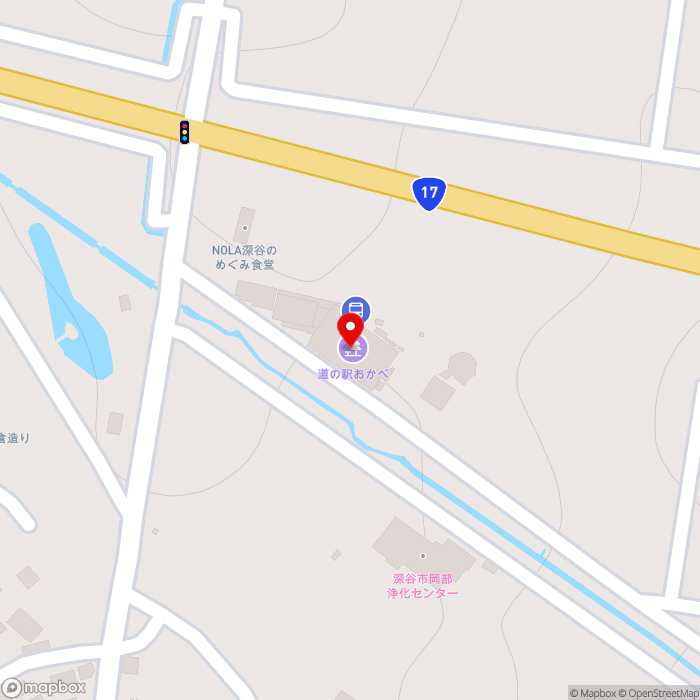 道の駅おかべの地図（zoom17）埼玉県深谷市岡688-1