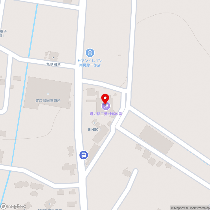 道の駅三芳村の地図（zoom17）千葉県南房総市川田82-1