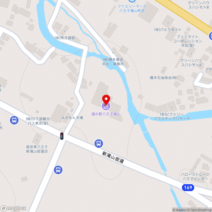 道の駅八王子滝山の地図（zoom17）東京都八王子市滝山町1丁目592-2