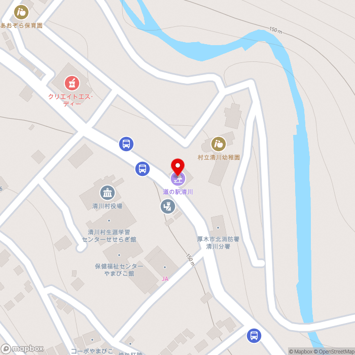 道の駅清川の地図（zoom17）神奈川県愛甲郡清川村煤ケ谷2129