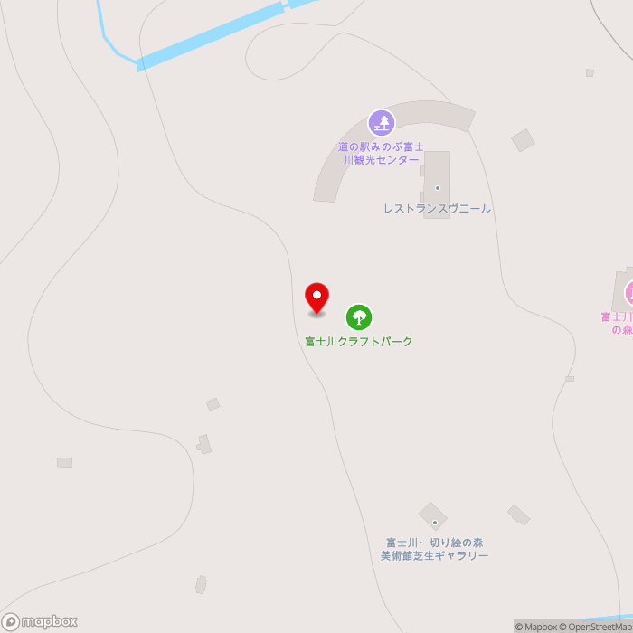 道の駅みのぶ　富士川観光センターの地図（zoom17）山梨県南巨摩郡身延町下山1578